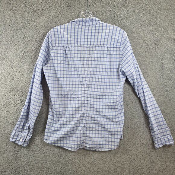 Frank & Eileen Barry Size M Blue White Checkered Long Sleeve Button Down - Picture 8 of 15
